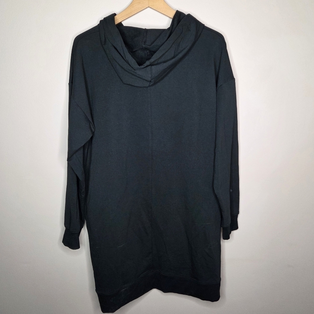 NWT The Drop Black Iona Long Sleeve Hooded Mini Sweatshirt Dress Size Large - Picture 5 of 6